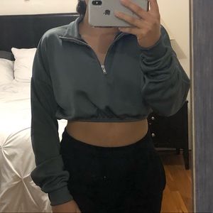 Half Zip Crop Jacket